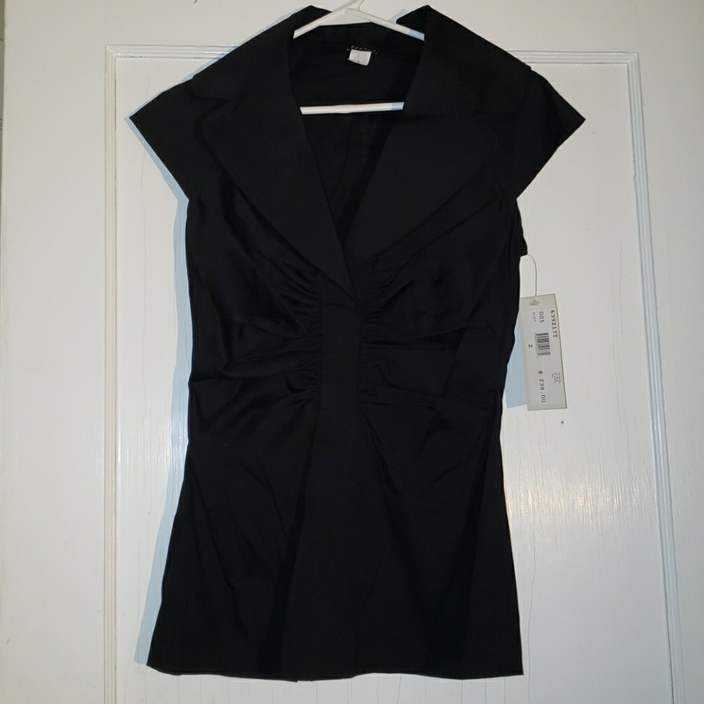 Searle sleeveless black blouse